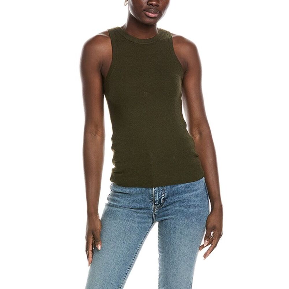Co Womens Cashmere Knit Tank, Green